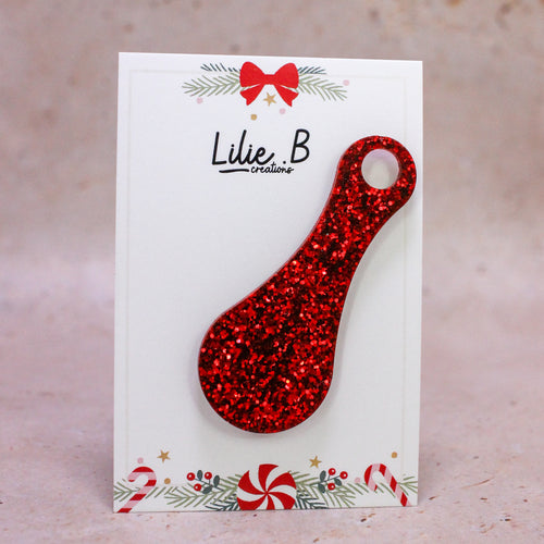 Jeton de caddie paillettes rouge