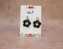 Charger l&#39;image dans la galerie, Pampilles fleurs noir &amp; or