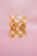 Charger l'image dans la galerie, Pampilles cœur ex-voto gold &amp; rose paillette