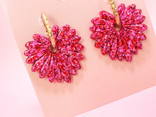 Charger l'image dans la galerie, Pampilles feuilles de palmier grand format paillettes rose &amp; rouge