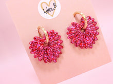 Charger l'image dans la galerie, Pampilles feuille de palmier paillettes rose &amp; rouge