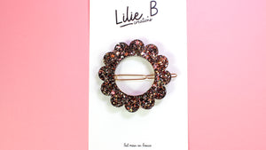 Barrette Automne marron & touches d’argent
