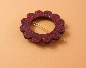 Barrette Paillettes Bordeaux
