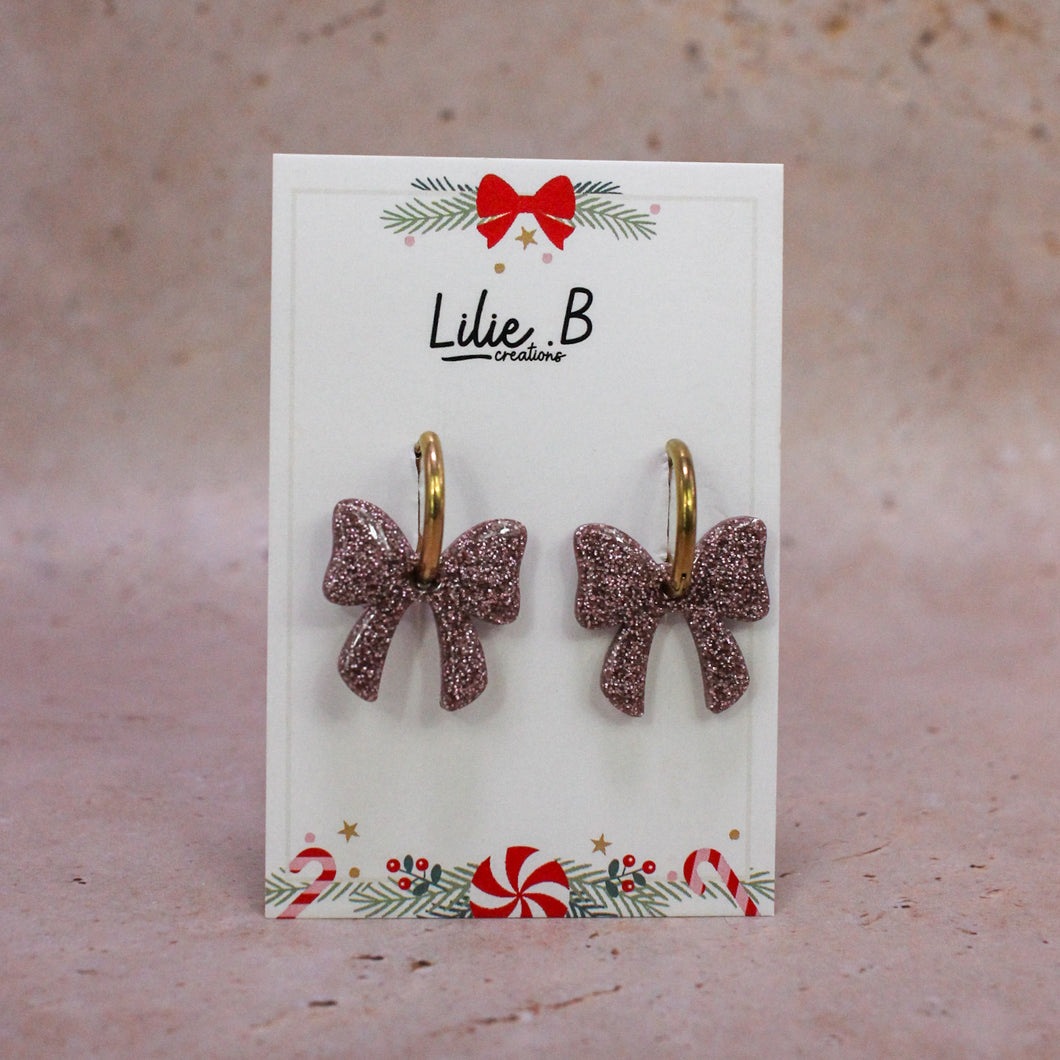 Pampilles Noeud Paillettes Parme