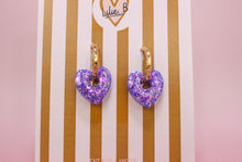Charger l'image dans la galerie, Pampilles mini coeur paillettes violet