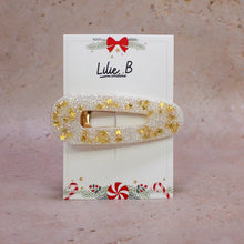 Charger l&#39;image dans la galerie, Poppie Clip Paillettes blanc &amp; étoiles or