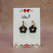 Charger l&#39;image dans la galerie, Pampilles fleurs mini Noir &amp; or