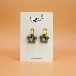 Pampilles fleurs mini Vert kaki
