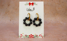 Charger l&#39;image dans la galerie, Pampilles fleurs Esmee noir &amp; or