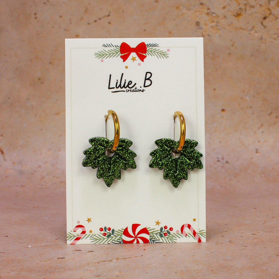 Pampilles feuilles Paillettes vert