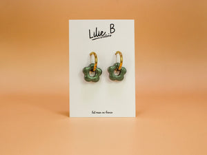 Pampilles fleurs mini Vert kaki
