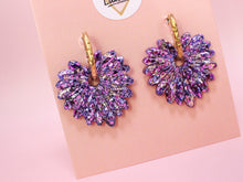 Charger l'image dans la galerie, Pampilles feuilles de palmier grand format paillettes violette