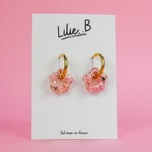 Charger l&#39;image dans la galerie, Pampilles mini Fleurs Rose &amp; or