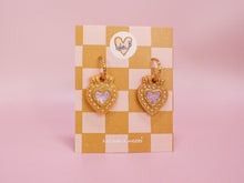 Charger l'image dans la galerie, Pampilles cœur ex-voto gold &amp; rose paillette