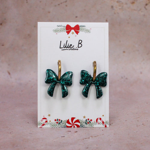 Pampilles Noeud Paillettes emeraude