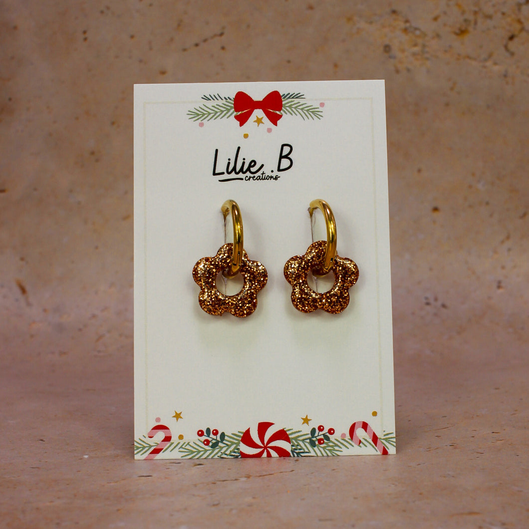 Pampilles fleurs mini or