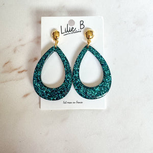 Boucles d’oreilles Vert petrole