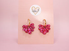 Charger l'image dans la galerie, Pampilles demi fleurs paillettes rose &amp; rouge
