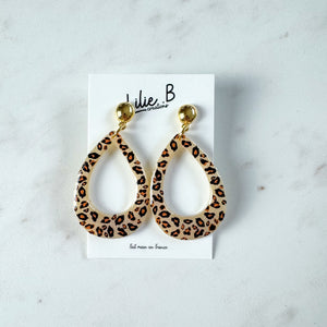 Boucles d’oreilles Léopard crème