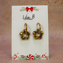 Charger l&#39;image dans la galerie, Pampilles fleurs mini paillettes vert &amp; or