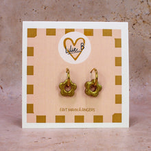 Charger l'image dans la galerie, Pampilles fleurs mini vert or nacré