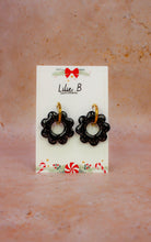 Charger l&#39;image dans la galerie, Pampilles Maxi fleurs Noir &amp; or