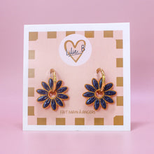 Charger l'image dans la galerie, Pampilles Marguerites bleu marine &amp; or royal