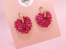 Charger l'image dans la galerie, Pampilles feuille de palmier paillettes rose &amp; rouge