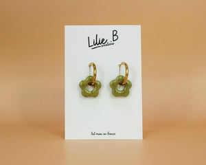 Pampilles fleurs mini Olive