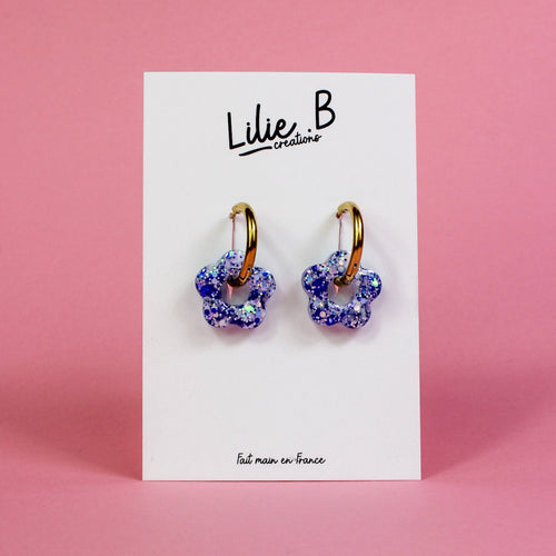 Pampilles fleurs mini Blue