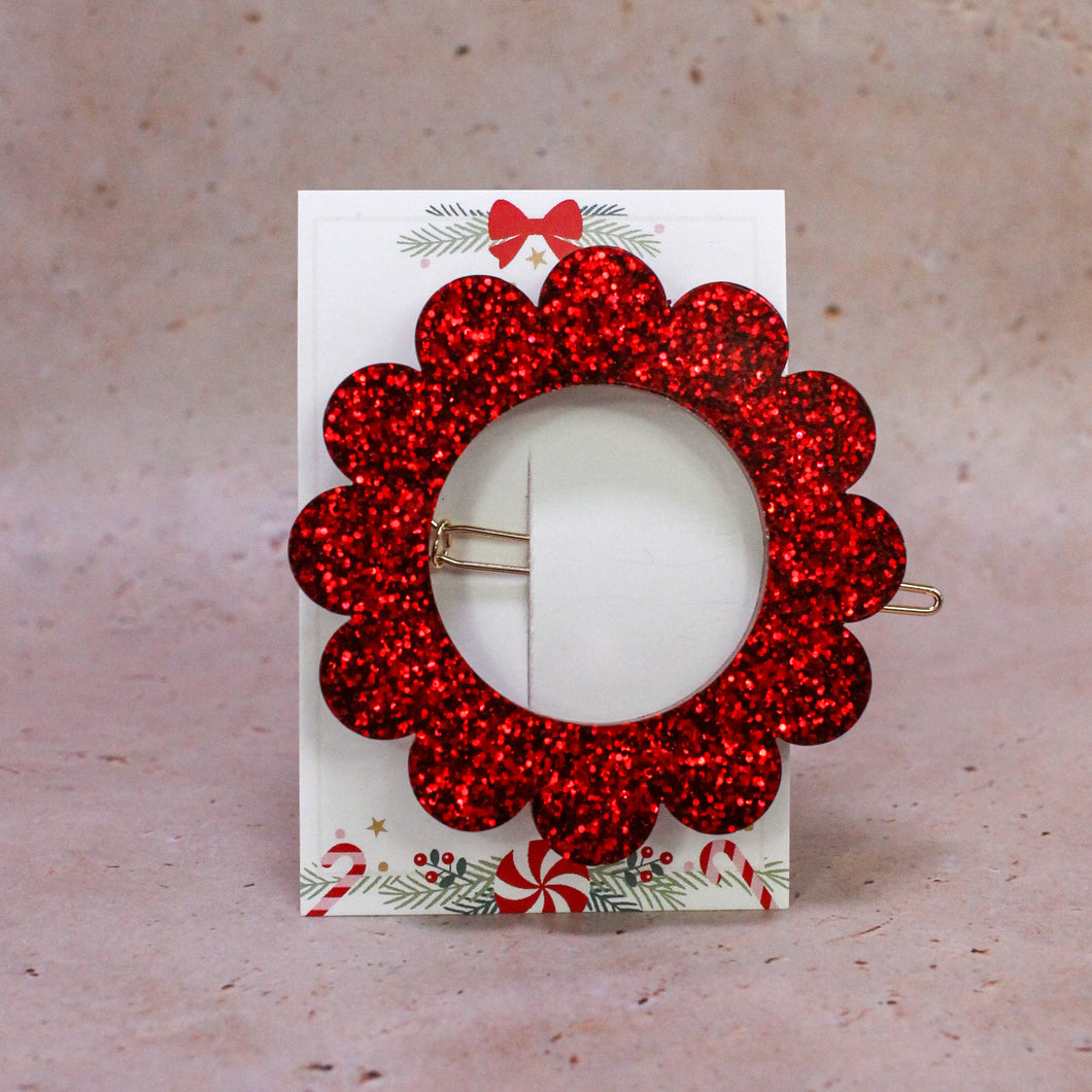 Barrette Christmas rouge