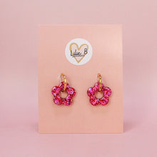 Charger l'image dans la galerie, Pampilles Fleurs &amp; mini fleurs paillettes  rose &amp; rouge
