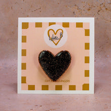 Charger l'image dans la galerie, Broche cœur Noir et or