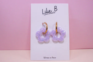 Pampilles Fleurs Violet clair & paillettes