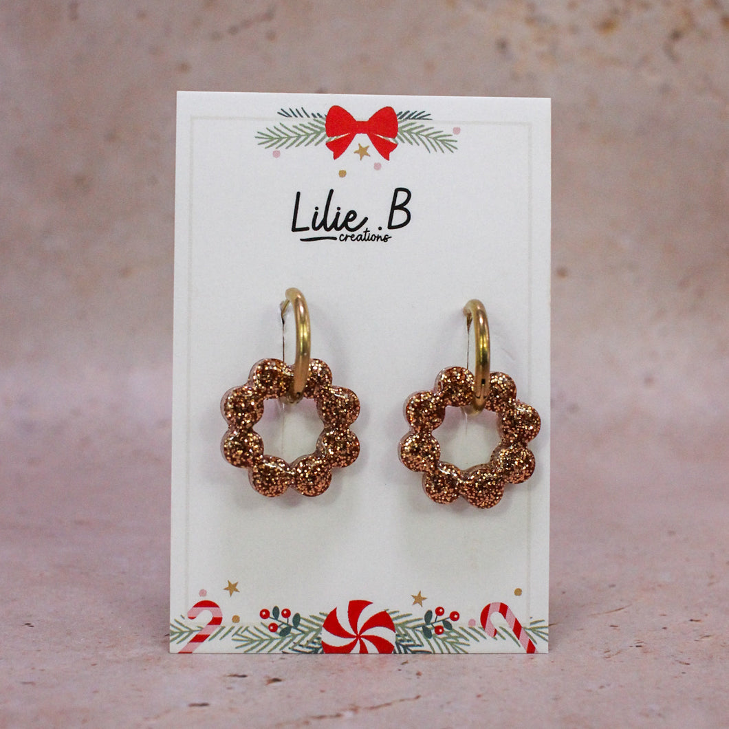 Pampilles fleurs Esmee paillettes Or