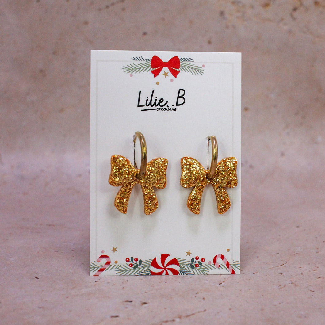 Pampilles Noeud Paillettes Or jaune