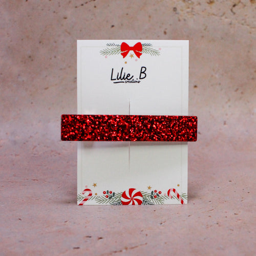 Poppie Clip Paillettes christmas rouge