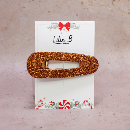 Poppie Clip Paillettes christmas Or cuivré