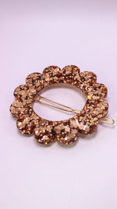 Barrette Fleur Or