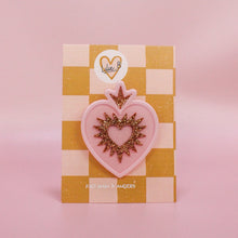 Charger l'image dans la galerie, Broche Cœur ex-voto rose &amp; or