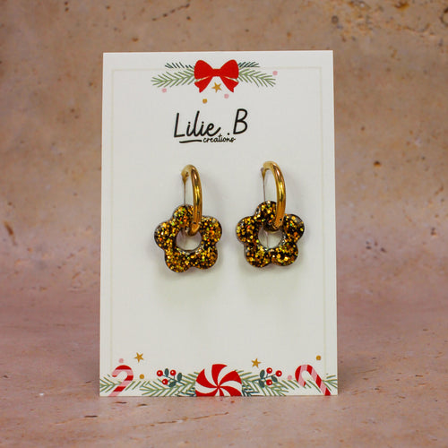 Pampilles fleurs mini Christmas bronze