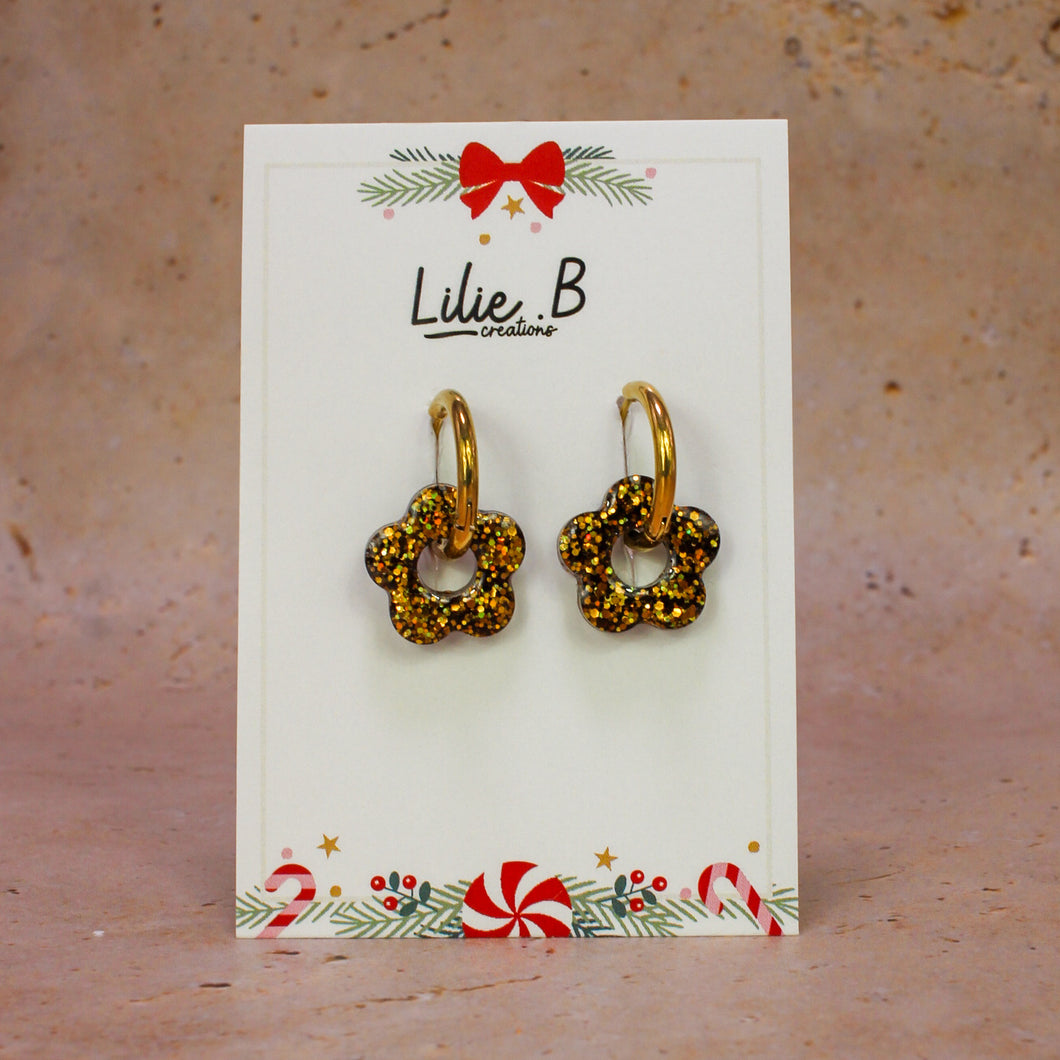 Pampilles fleurs mini Christmas bronze