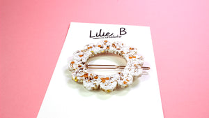 Barrette Blanc & Or