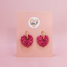 Charger l'image dans la galerie, Pampilles feuille de palmier paillettes rose &amp; rouge