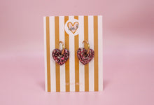 Charger l'image dans la galerie, Pampilles Cœur paillettes bordeaux &amp; or