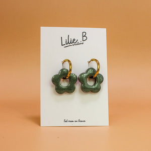 Pampilles fleurs Vert kaki