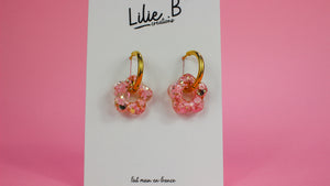Pampilles fleurs mini Golden Pink