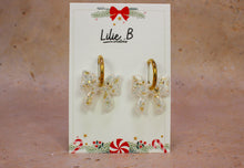 Charger l&#39;image dans la galerie, Pampilles Noeud Paillettes blanc &amp; étoiles dorées