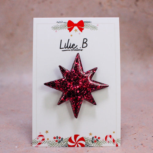 Pin’s Étoile polaire paillettes bordeaux