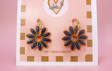 Charger l'image dans la galerie, Pampilles Marguerites bleu marine &amp; or royal